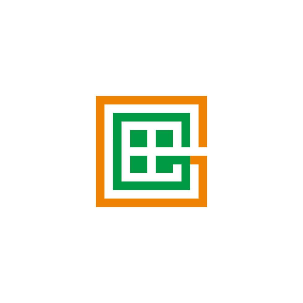carta gg quadrado colorida janela geométrico linha Claro logotipo vetor