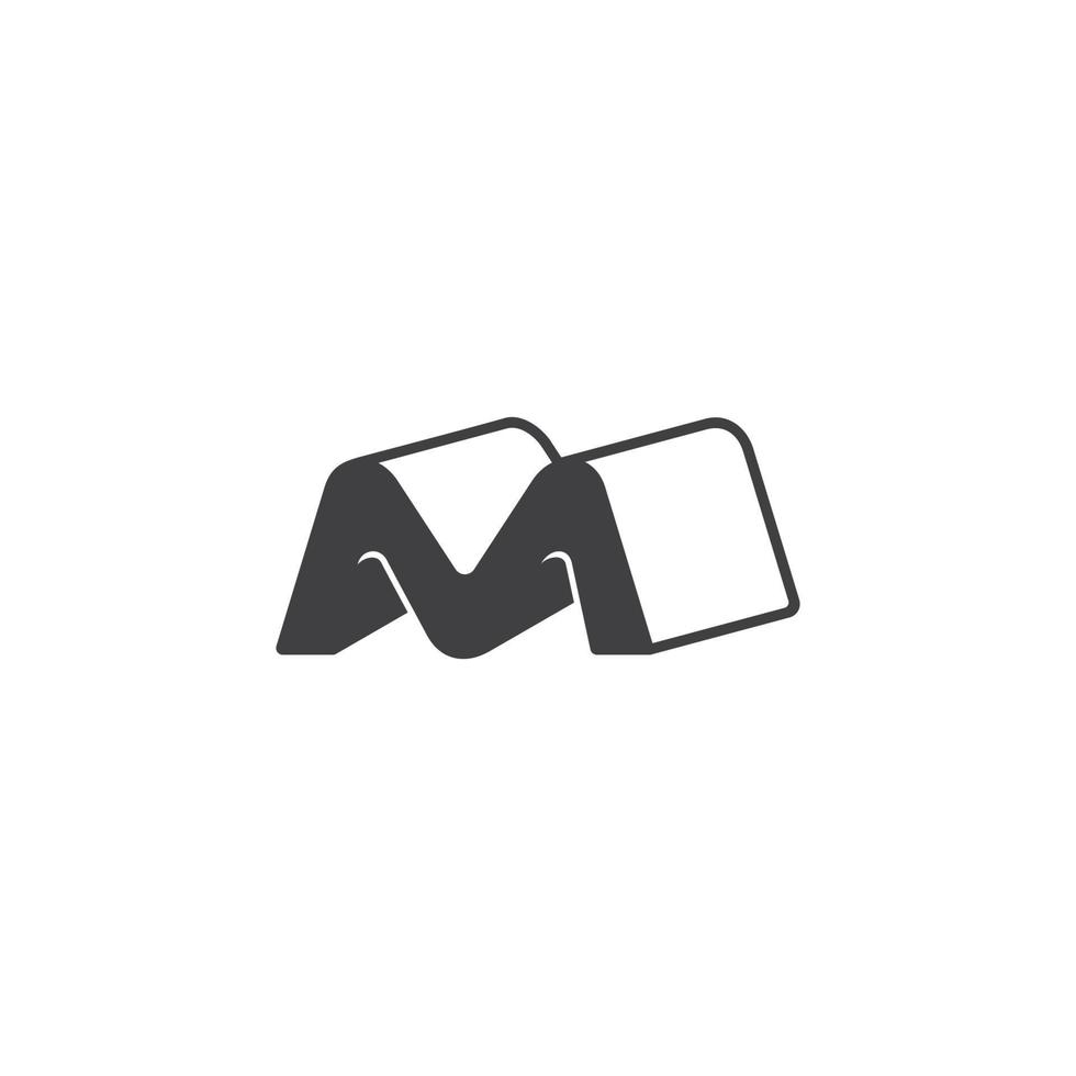 carta m 3d túnel forma símbolo logotipo vetor