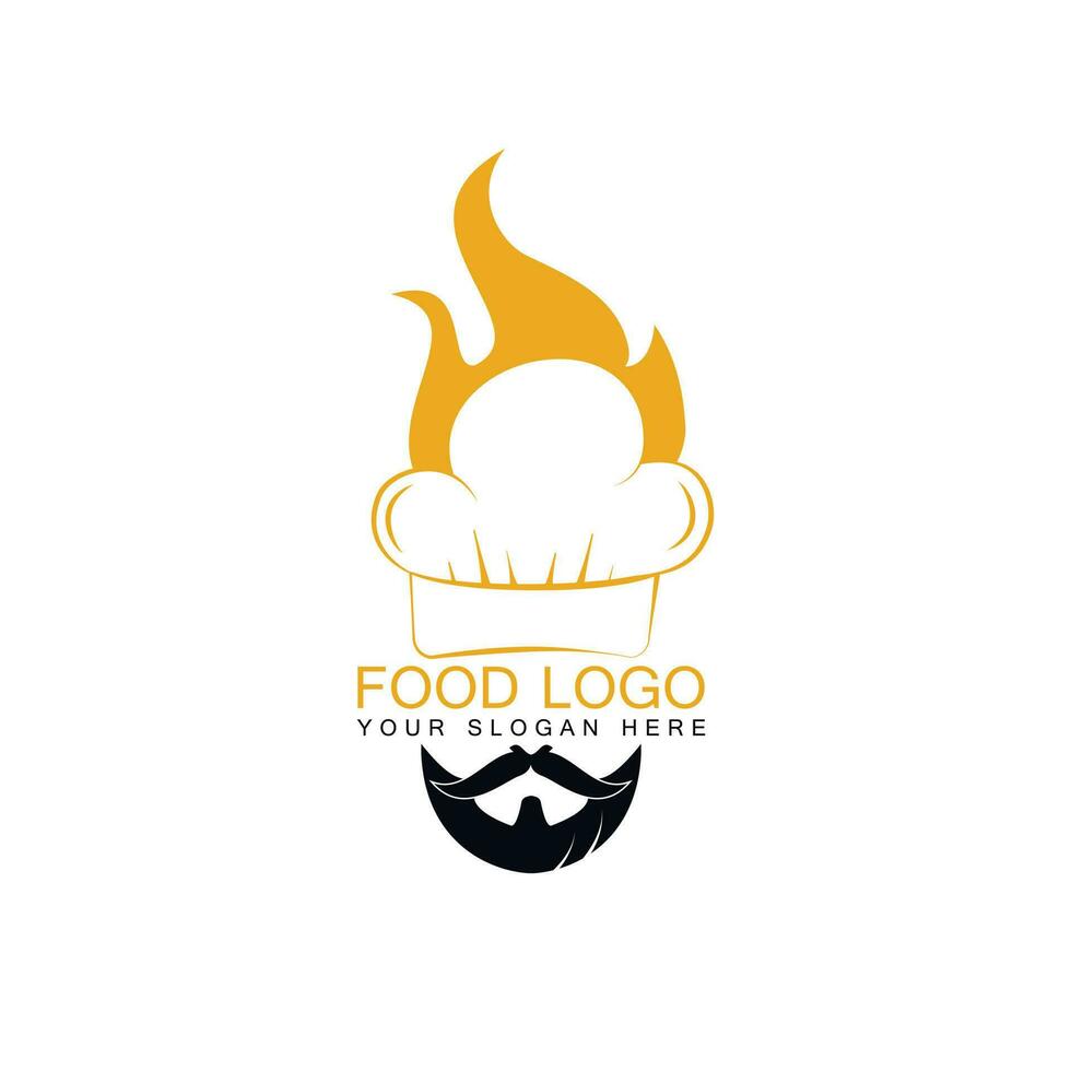 chefe de cozinha logotipo vetor Projeto. Comida logotipo vetor Projeto.