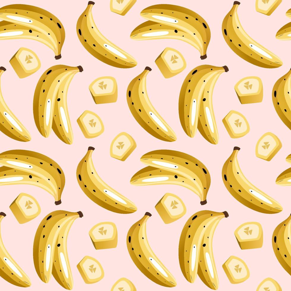 desenho animado desatado padronizar com suculento bananas em branco fundo. tropical na moda frutas. vetor contraste padronizar para tecidos, papeis de parede e seu criatividade.