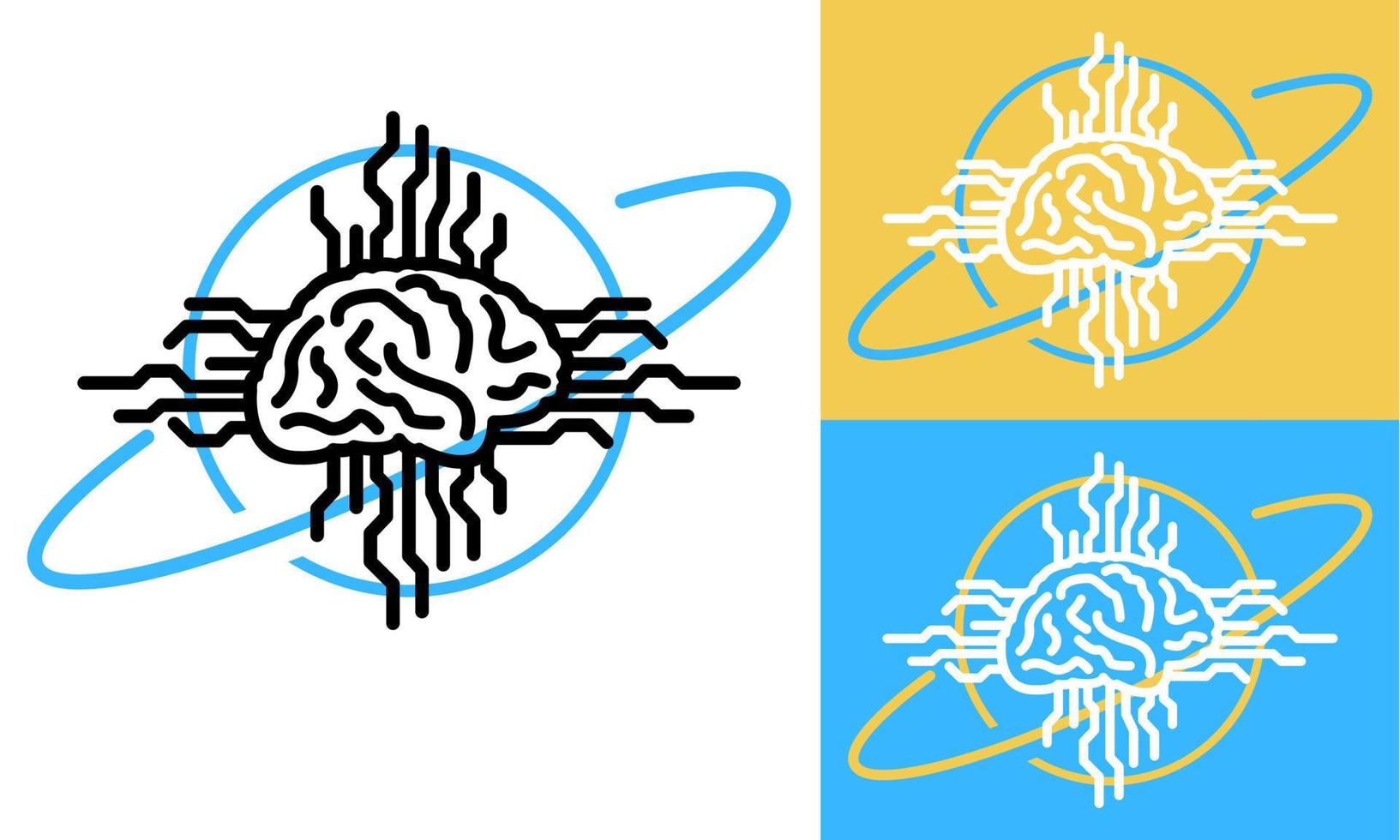 cérebro moderno logotipo Projeto ilustração vetor