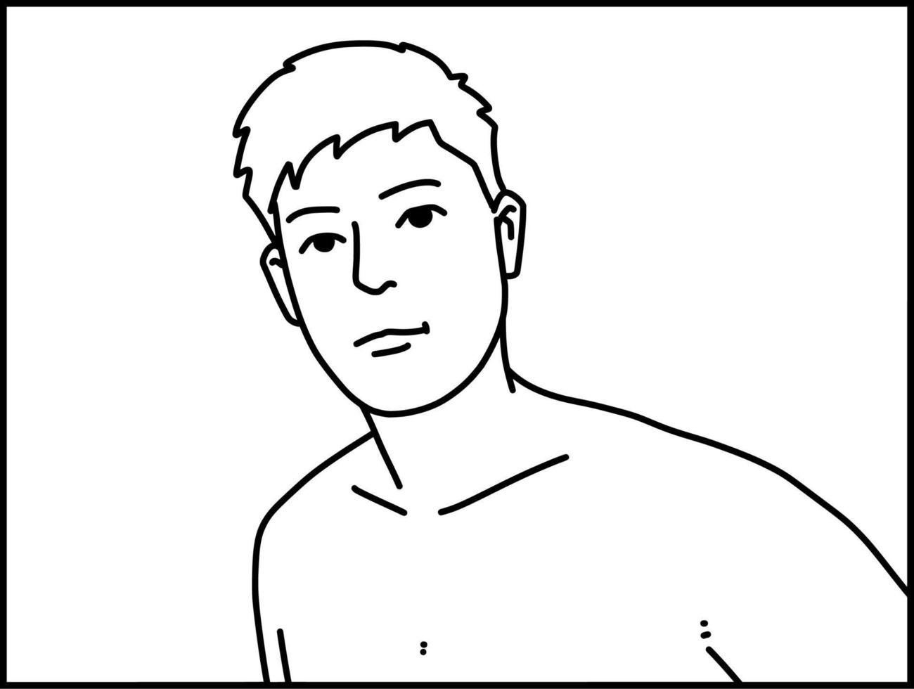 ilustração vetorial de desenho animado de homem bonito para colorir vetor