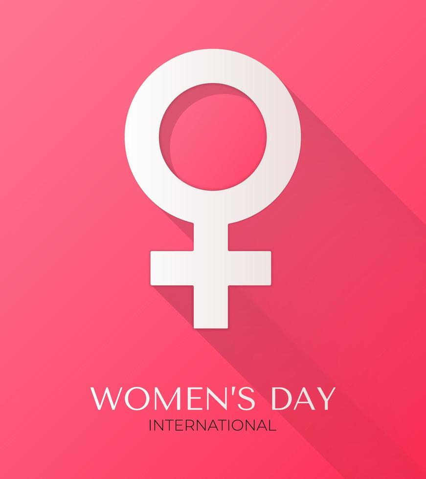 internacional mulheres dia poster. mulher placa logotipo em Rosa fundo. feliz mãe dia. vetor cartão com Lugar, colocar para seu texto.