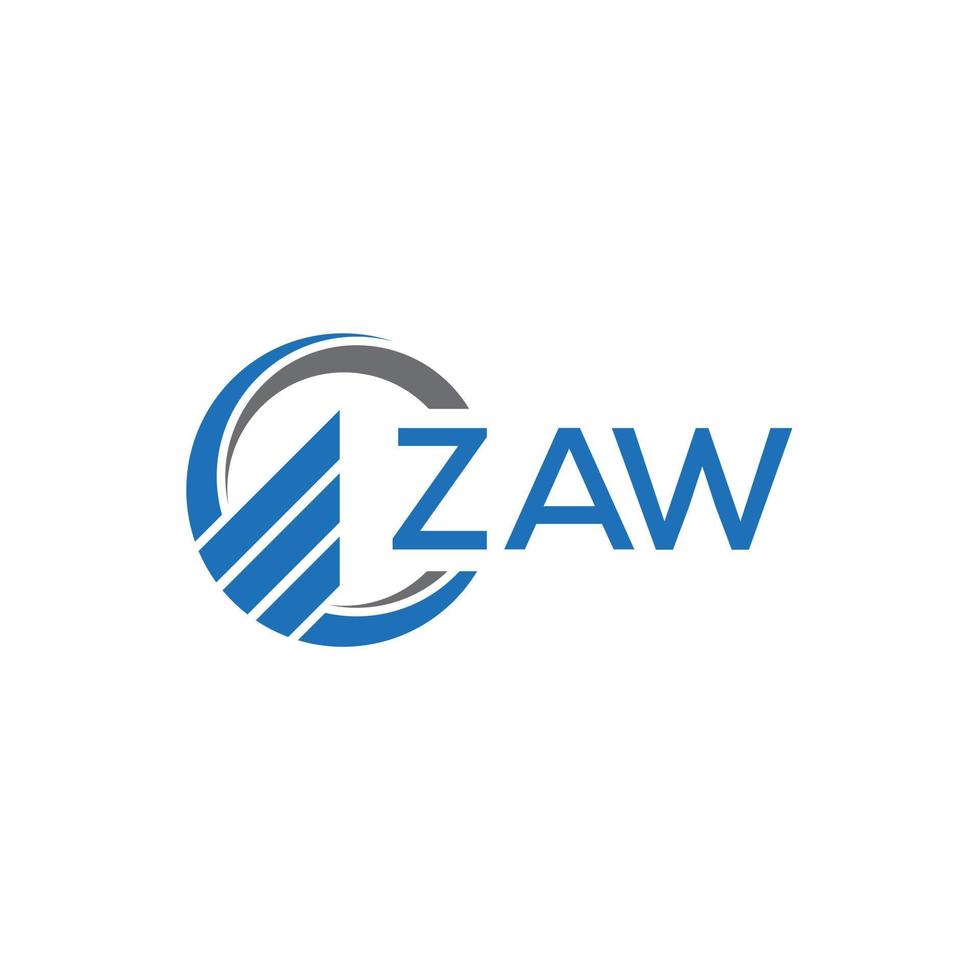 zaw plano contabilidade logotipo Projeto em branco fundo. zaw criativo iniciais crescimento gráfico carta logotipo conceito. zaw o negócio finança logotipo Projeto. vetor