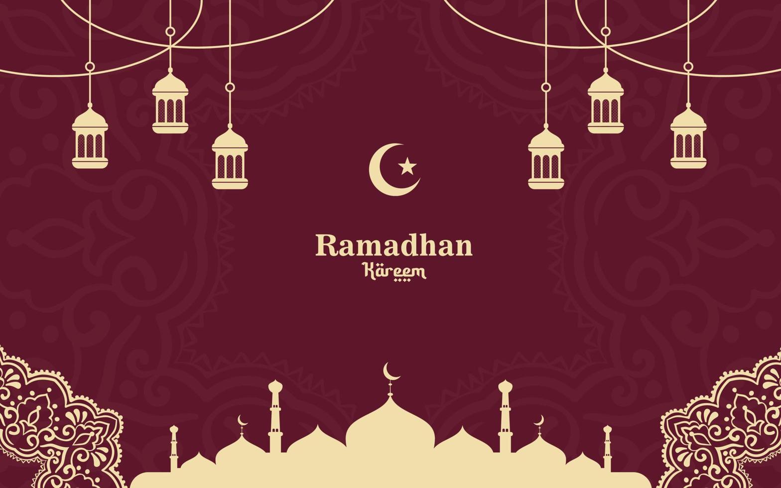 islâmico Ramadã cumprimento fundo com enfeites vetor