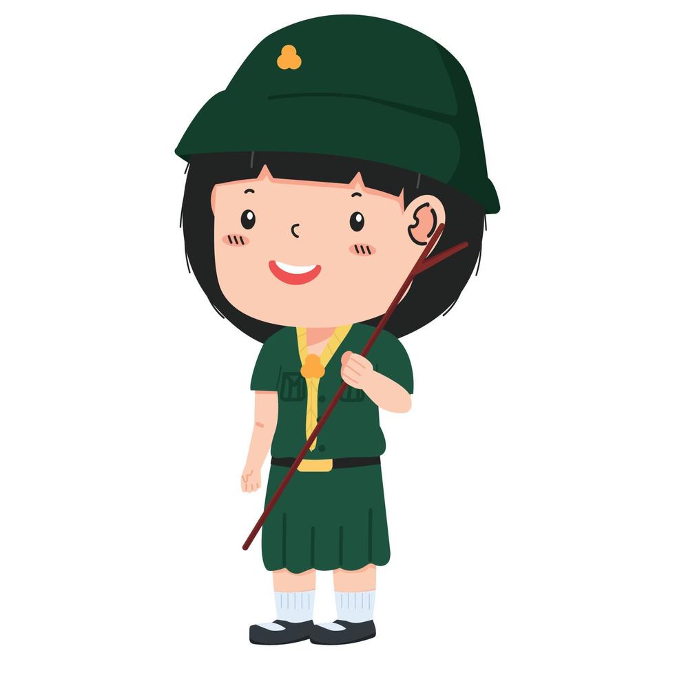 vetor ilustração do menina escoteiro tailandês