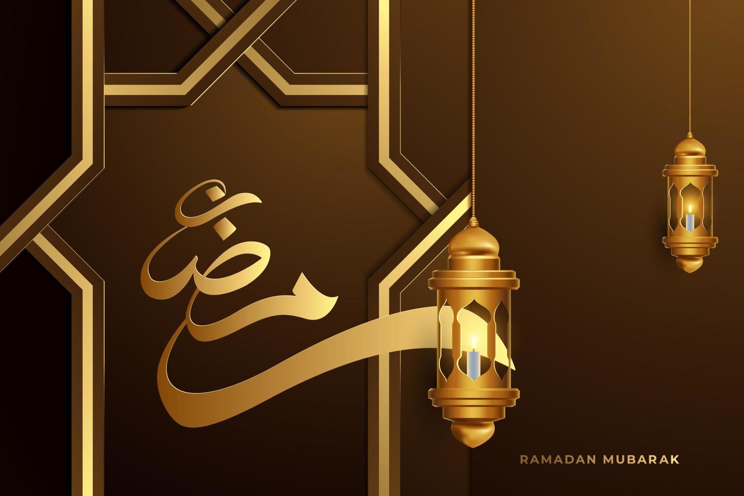 fundo de cartão de ramadan kareem com ilustração vetorial de ornamento islâmico vetor