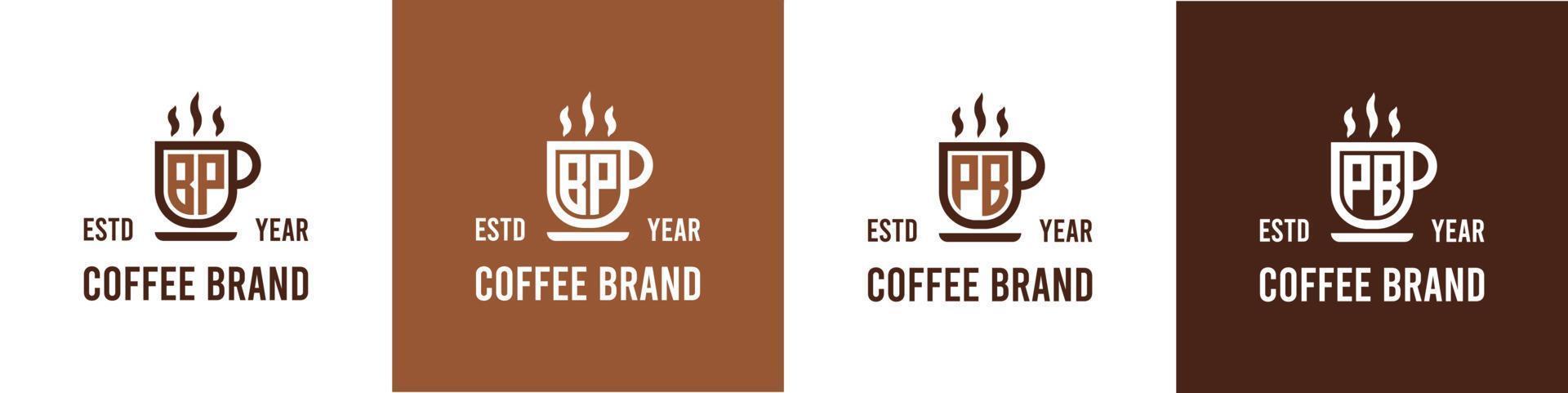 carta bp e pb café logotipo, adequado para qualquer o negócio relacionado para café, chá, ou de outros com bp ou pb iniciais. vetor