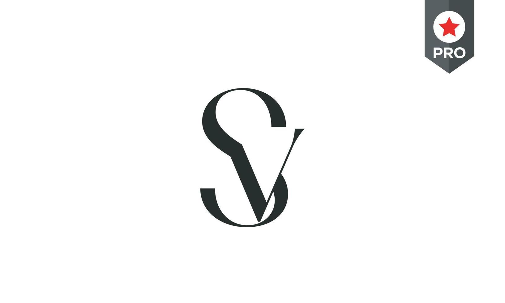 letras do alfabeto iniciais monograma logotipo sv, vs, s e v vetor