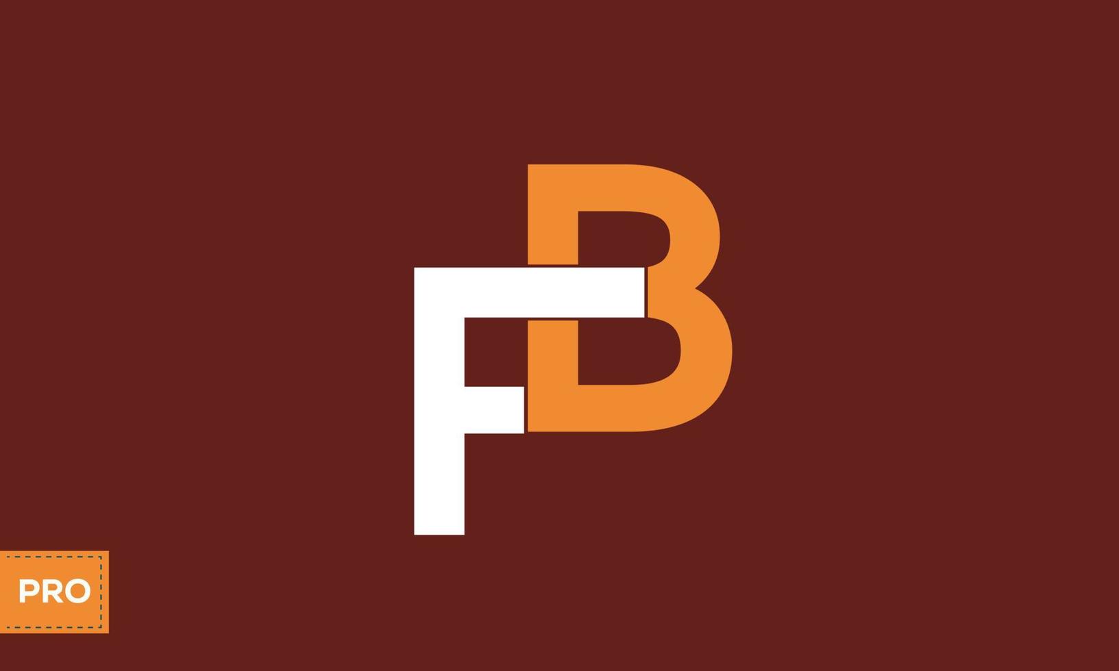 letras do alfabeto iniciais monograma logotipo fb, bf, f e b vetor