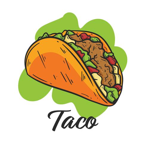 Taco, Menu de comida mexicana vetor