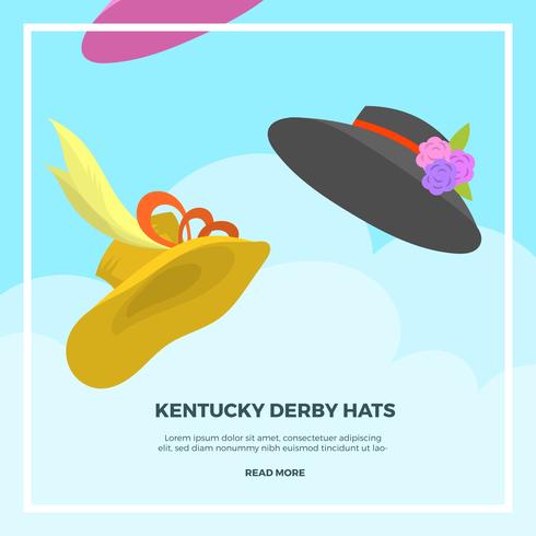 Ilustração em vetor plana Kentucky Derby Hat