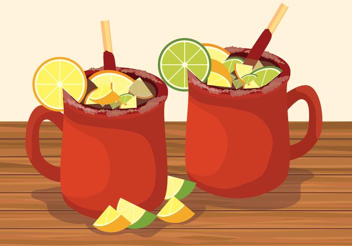 ilustração em vetor cocktail cantaritos