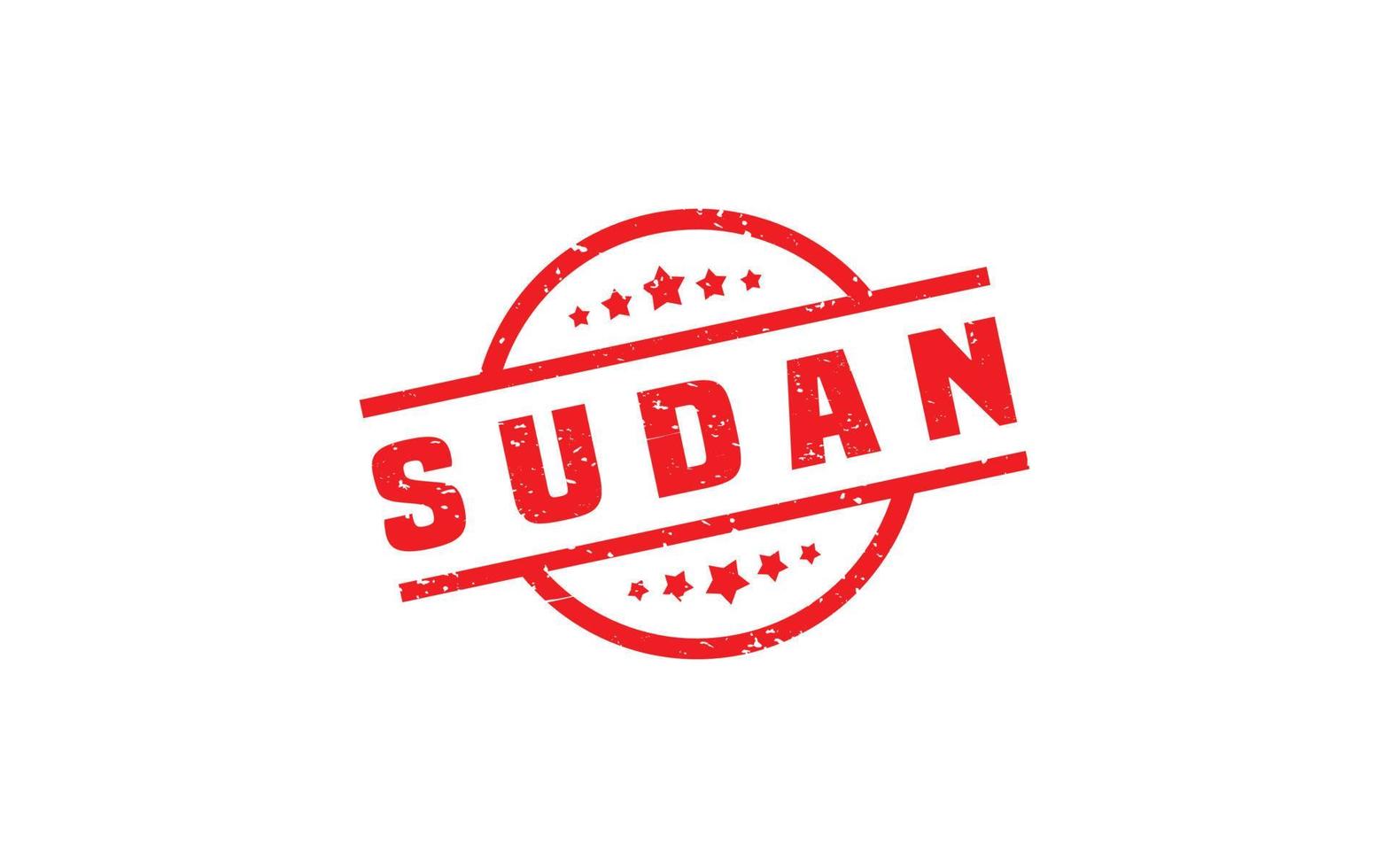 Sudão carimbo borracha com grunge estilo em branco fundo vetor