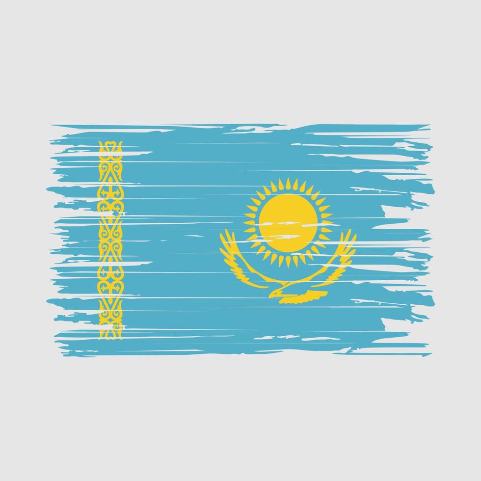 pinceladas de bandeira do cazaquistão vetor