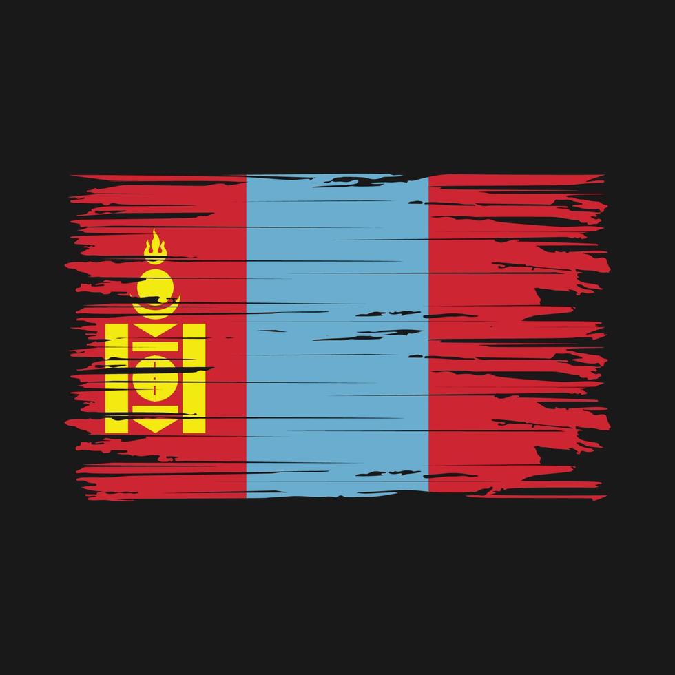 pinceladas de bandeira da mongólia vetor