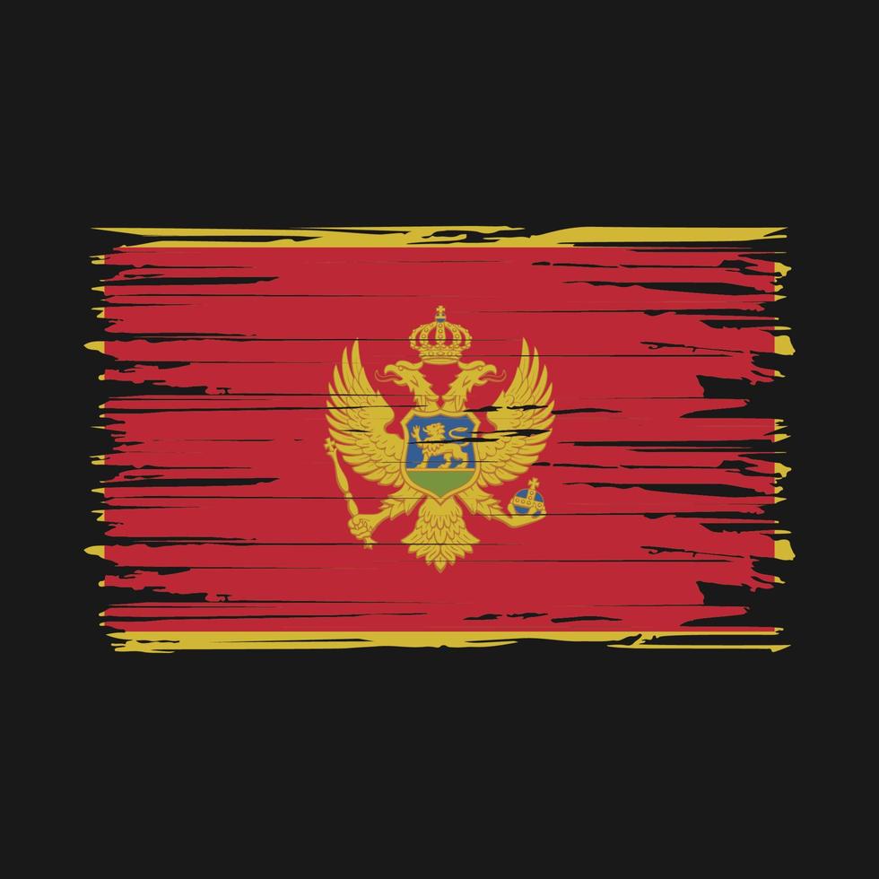 pinceladas de bandeira de montenegro vetor