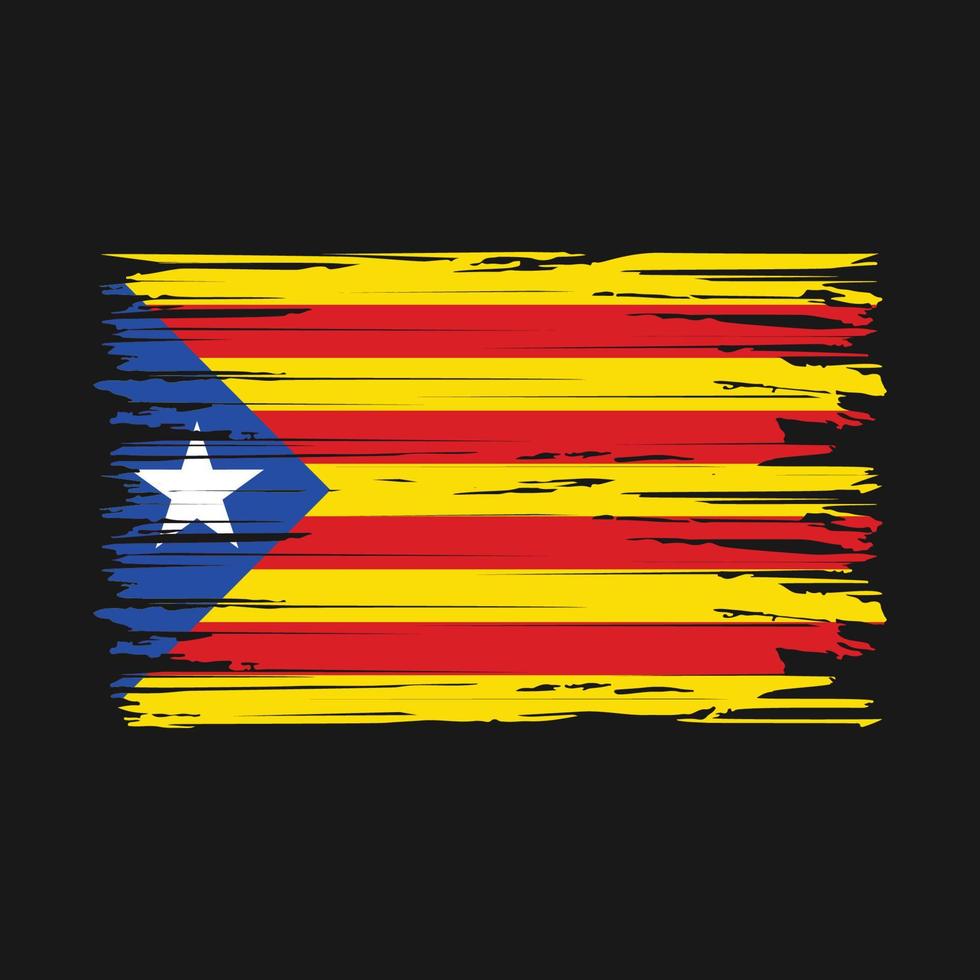pinceladas de bandeira da catalunha vetor