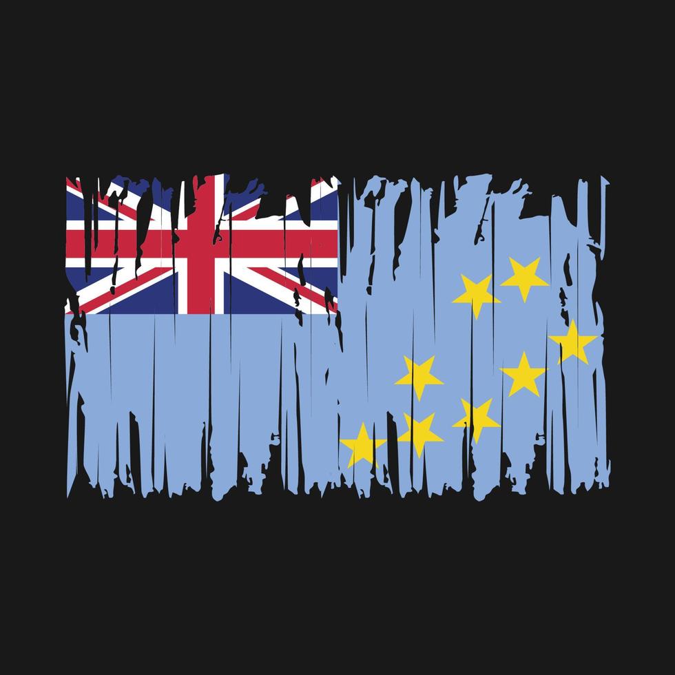 ilustração vetorial de pincel de bandeira de tuvalu vetor