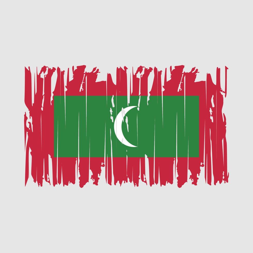 ilustração vetorial de pincel de bandeira das maldivas vetor