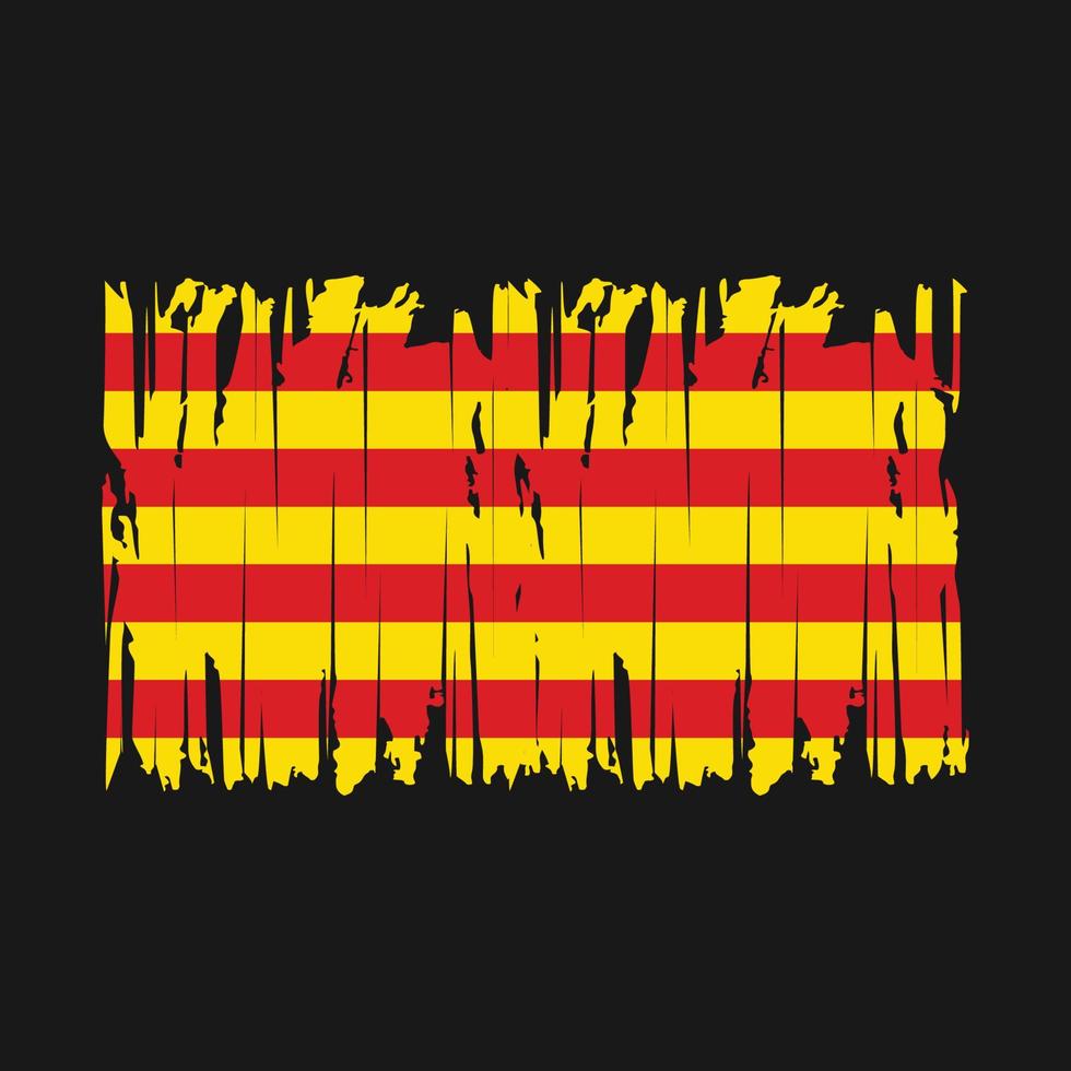 ilustração vetorial de pincel de bandeira da catalunha vetor