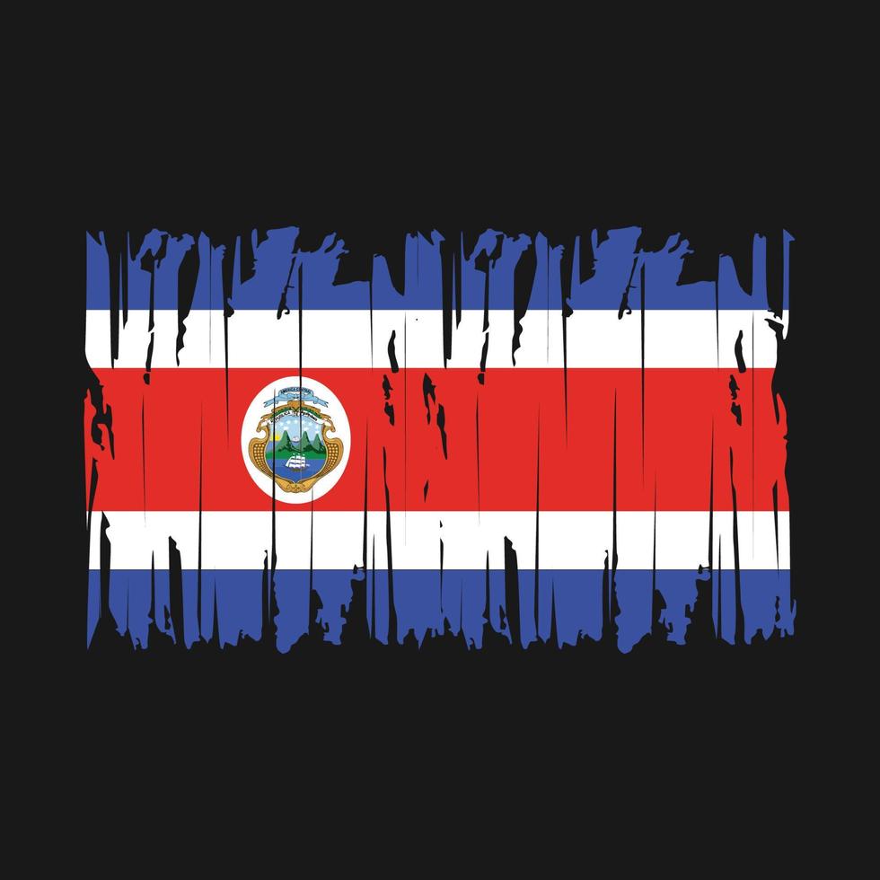 ilustração vetorial de escova de bandeira da costa rica vetor