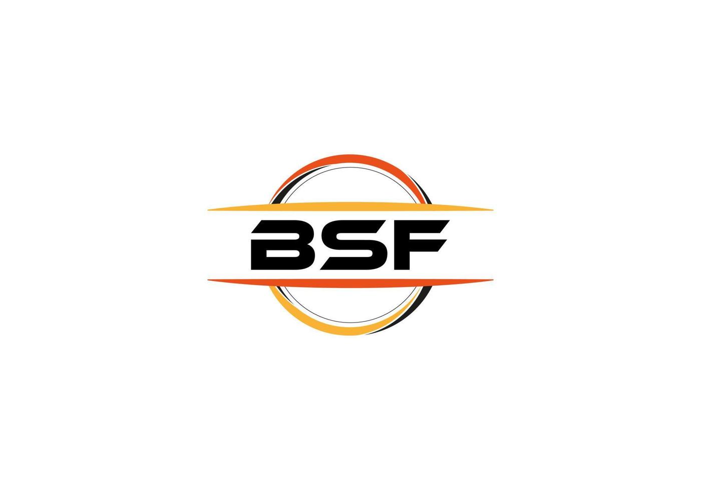 bsf carta realeza elipse forma logotipo. bsf escova arte logotipo. bsf logotipo para uma empresa, negócios, e comercial usar. vetor
