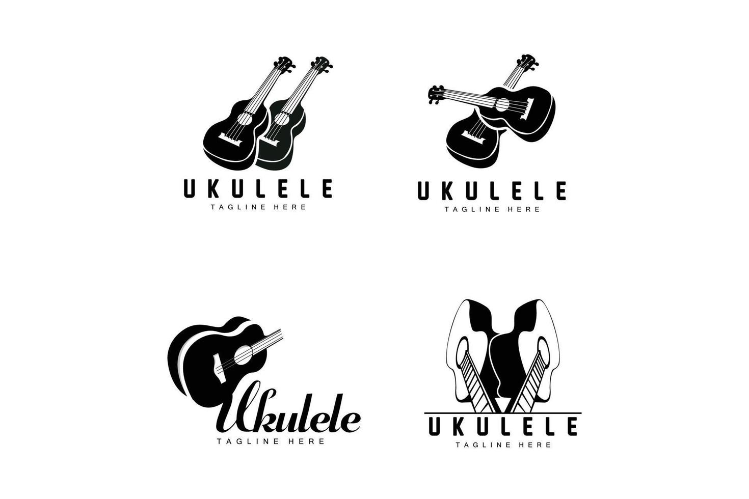 design de logotipo de música ukulele minimalista, vetor de guitarra ukulele. design de logotipo de ukelele