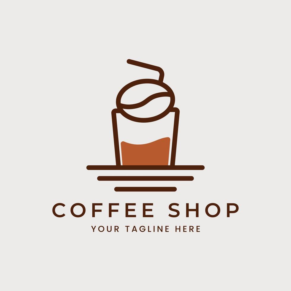 café fazer compras linha arte logotipo vetor ilustração modelo Projeto