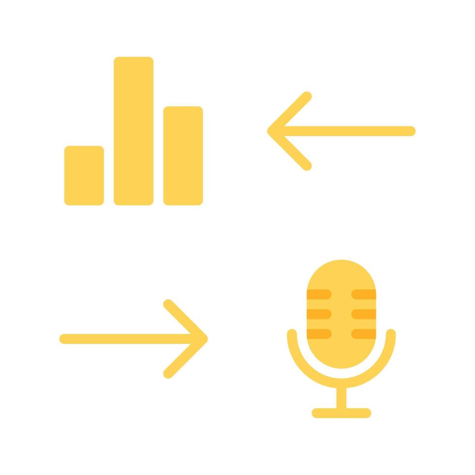 do utilizador interface ícones definir. bar, esquerda, certo, microfone. perfeito para local na rede Internet Móvel aplicativo, aplicativo ícones, apresentação, ilustração e qualquer de outros projetos vetor