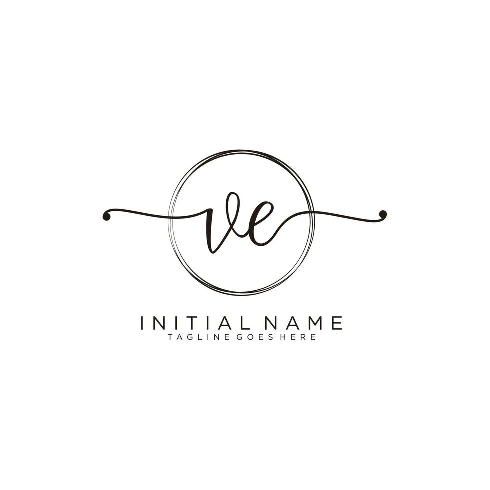 inicial ve feminino logotipo coleções modelo. caligrafia logotipo do inicial assinatura, casamento, moda, joalheria, butique, floral e botânico com criativo modelo para qualquer companhia ou negócios. vetor