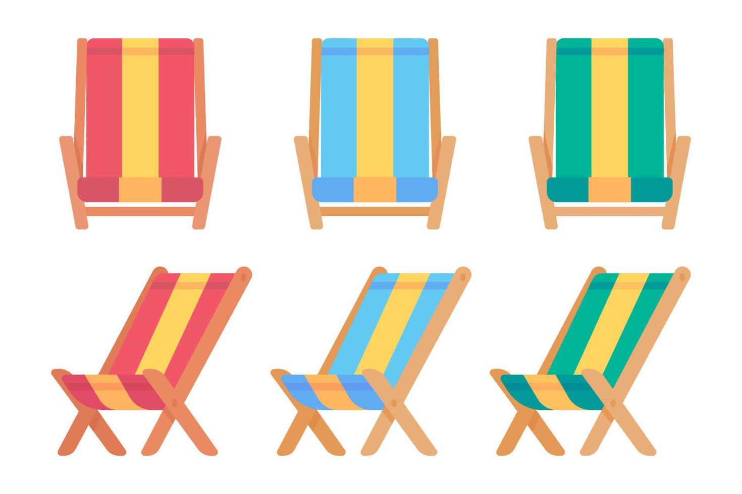 colorida de praia cadeiras para relaxante de a mar em período de férias vetor