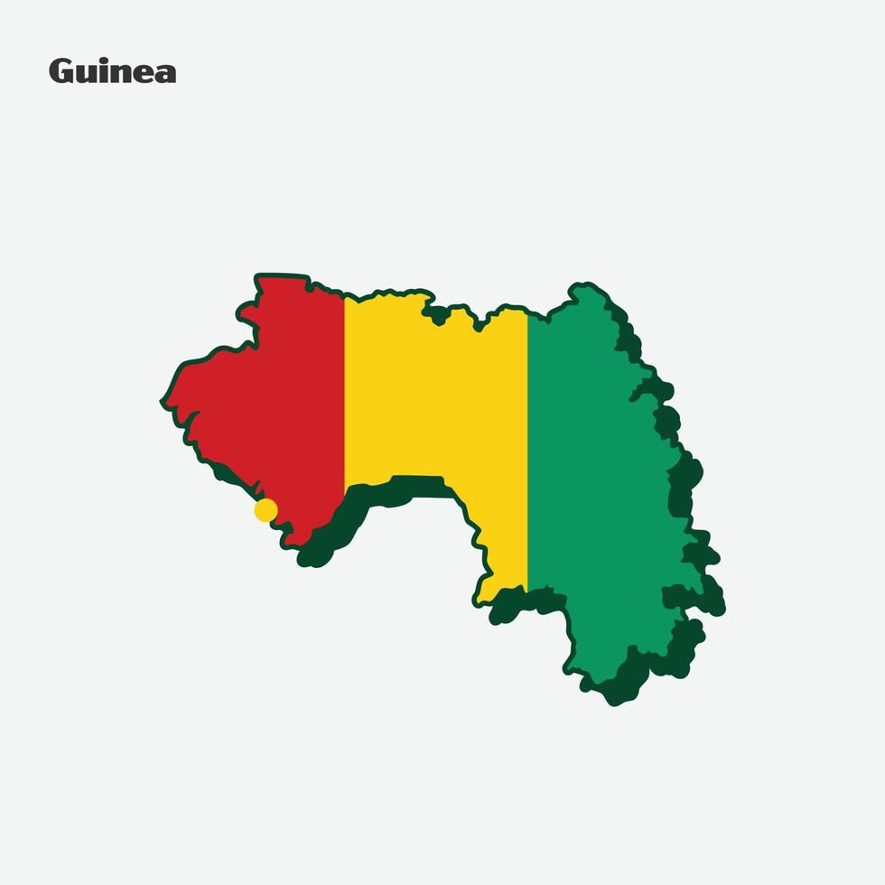 Guiné país bandeira mapa infográfico vetor