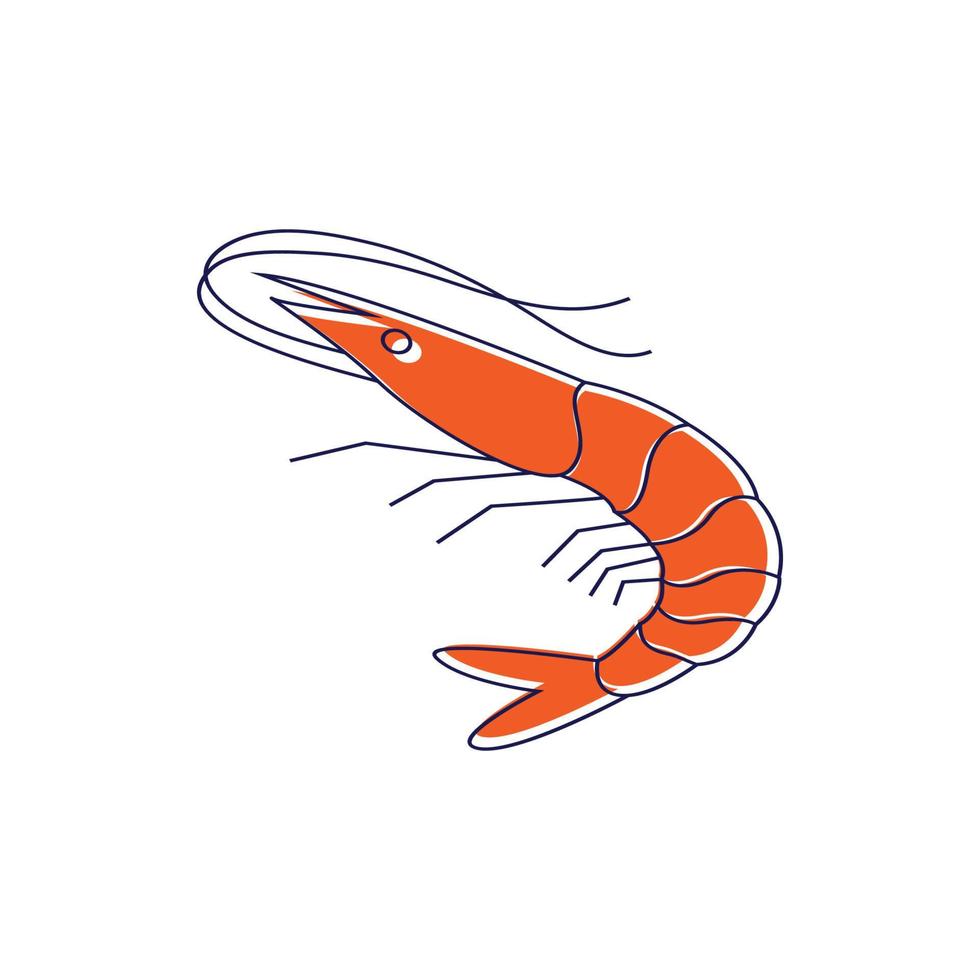 vetor de ícone de camarão