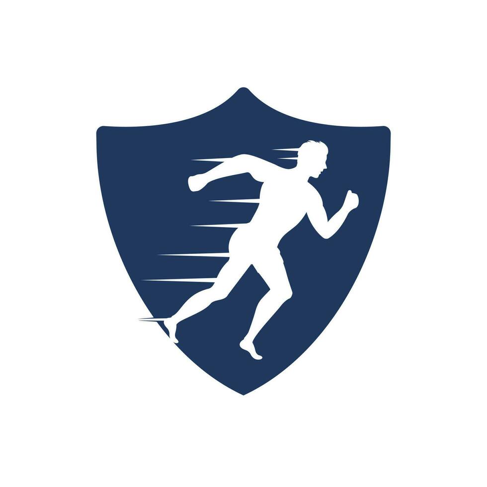 design de vetor de logotipo de corrida e maratona. executando o símbolo vetorial do homem. conceito de esporte e competição.