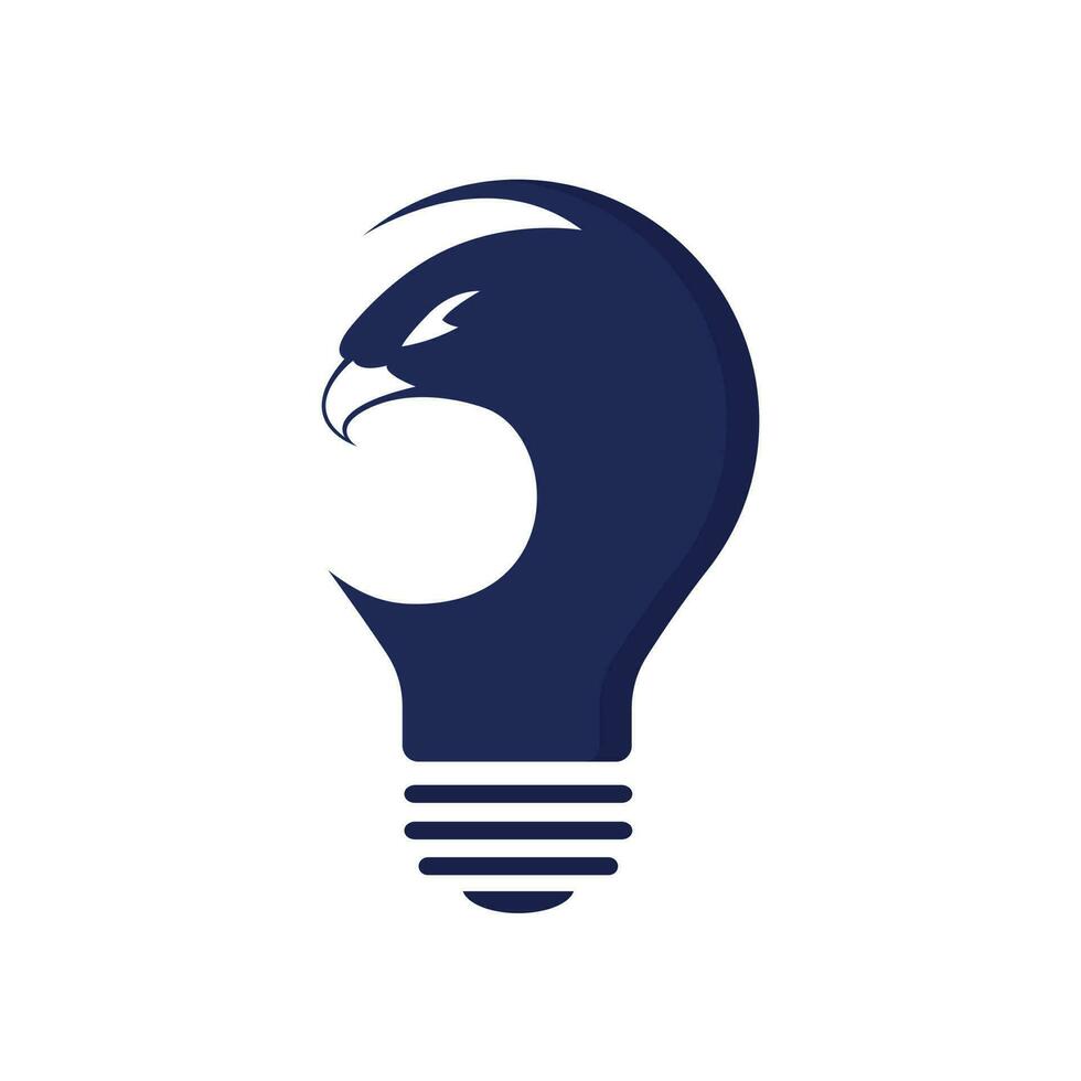 design de logotipo de lâmpada de águia. design de conceito de ideia criativa. vetor
