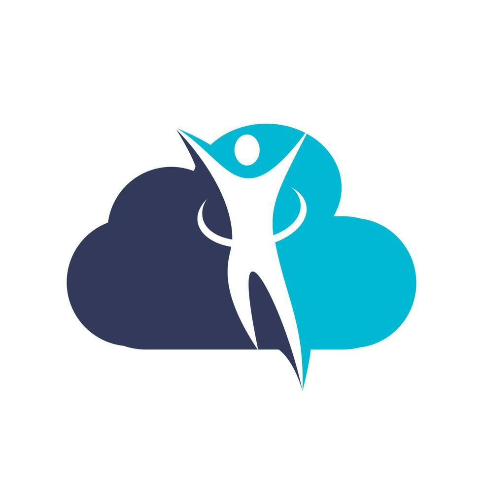 abstrato humano nuvem logotipo Projeto. vetor