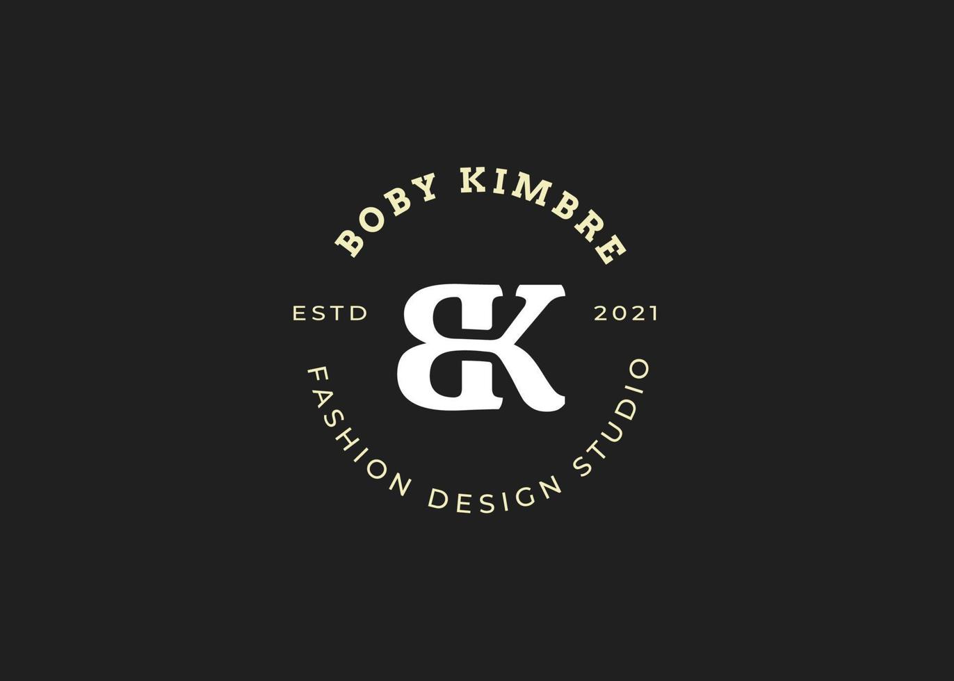inicial carta b k logotipo vintage estilo Projeto conceito. inicial símbolo para marca corporativo o negócio identidade. alfabeto vetor elemento