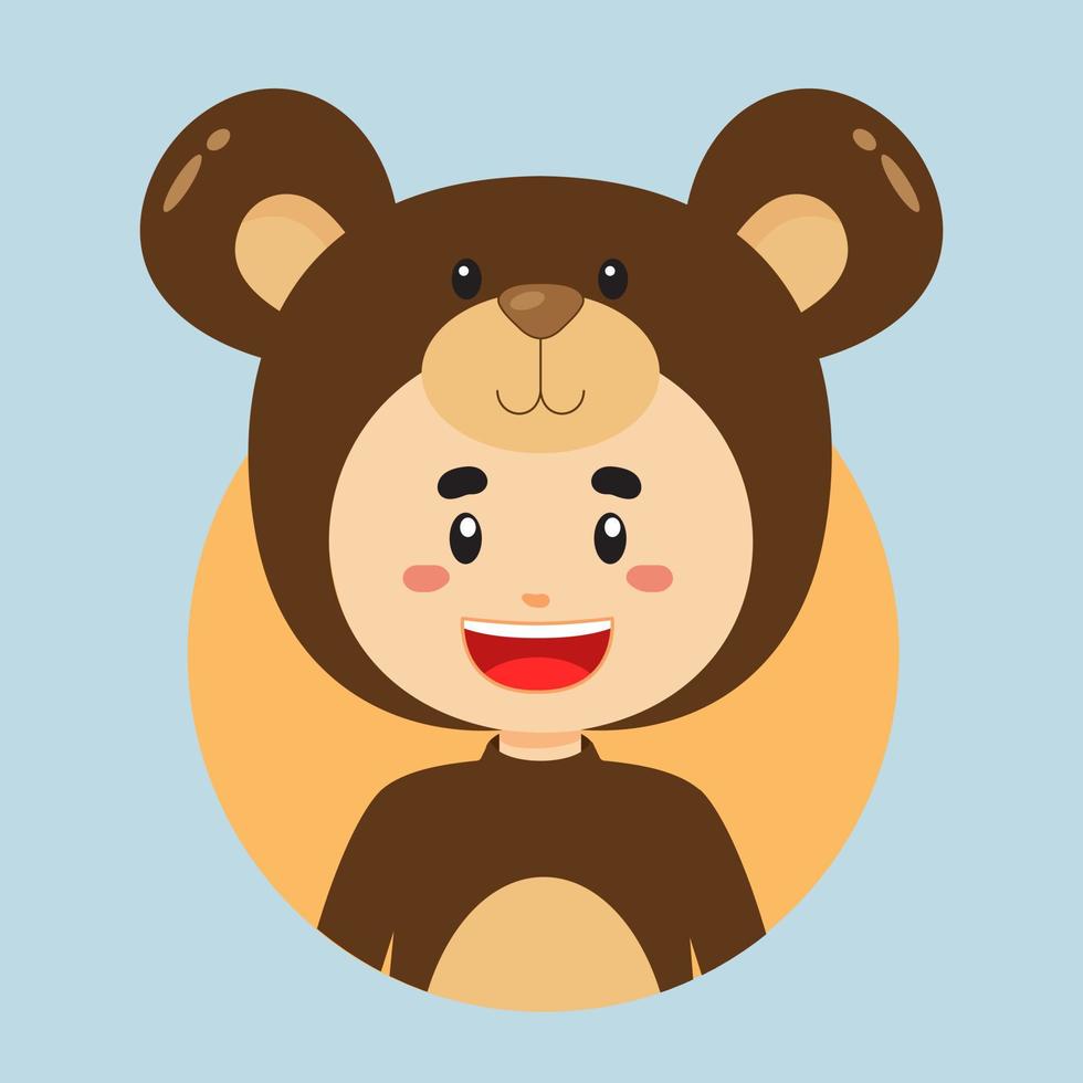 avatar do uma personagem com Urso traje vetor