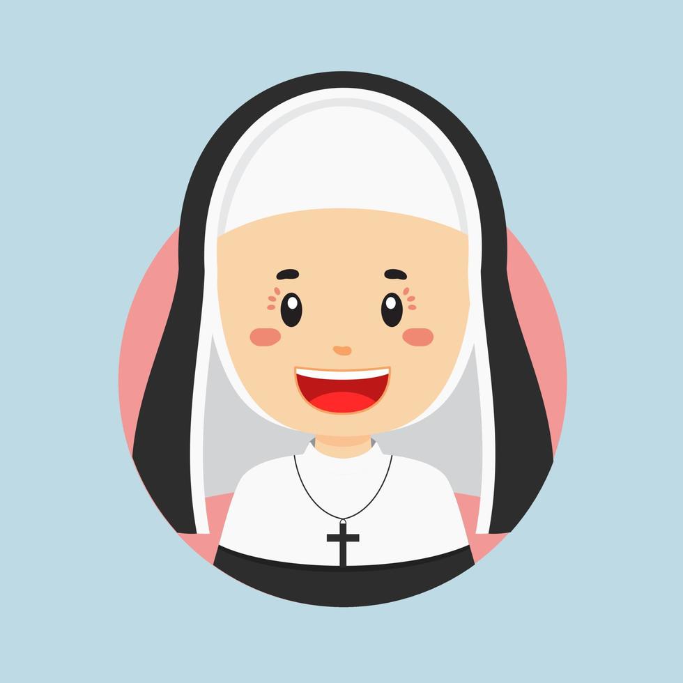 avatar do uma freira personagem vetor