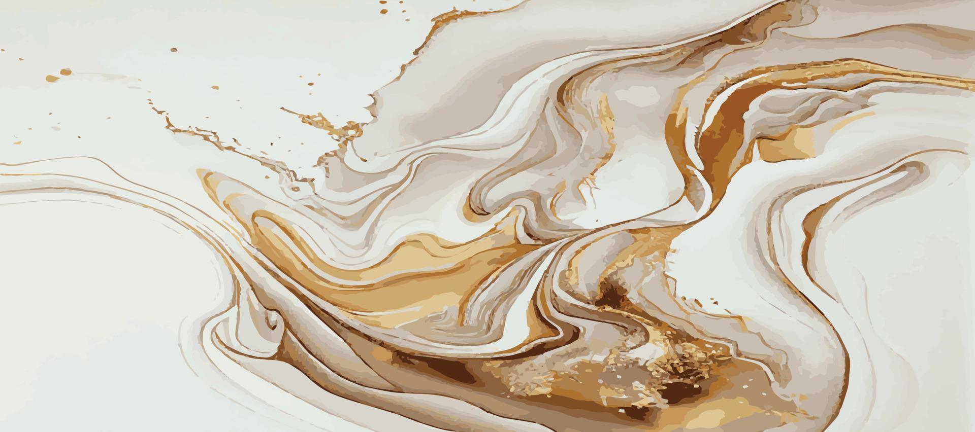 mármore panorâmico textura, branco ouro colori mármore superfície, curvado linhas, brilhante abstrato fundo Projeto - vetor
