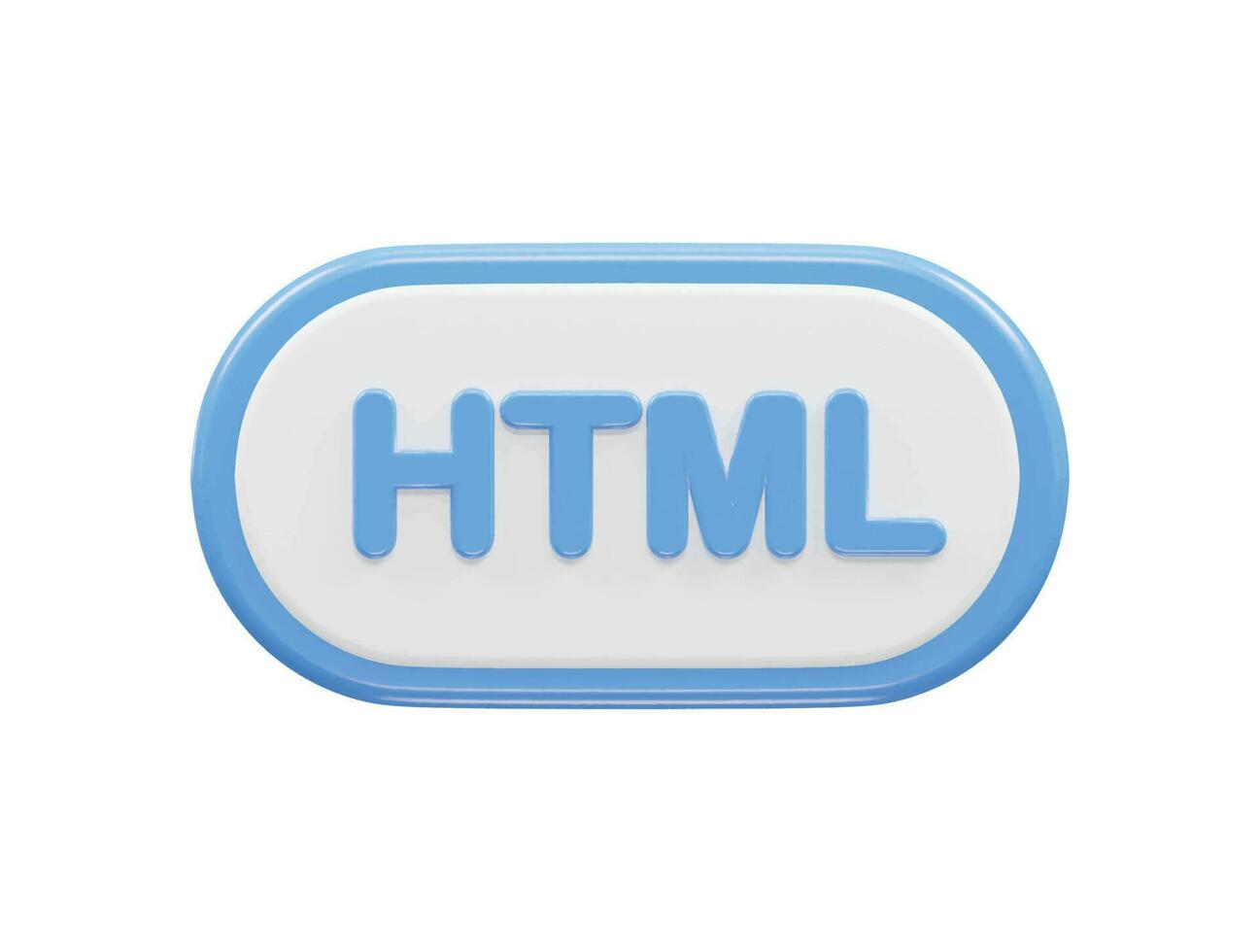 html ícone 3d render vetor ilustração