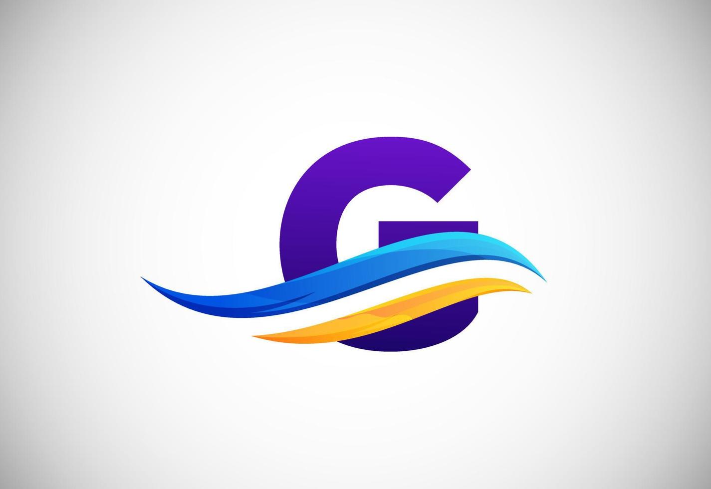 inicial g alfabeto com swoosh ou oceano onda logotipo Projeto. gráfico alfabeto símbolo para corporativo o negócio identidade vetor