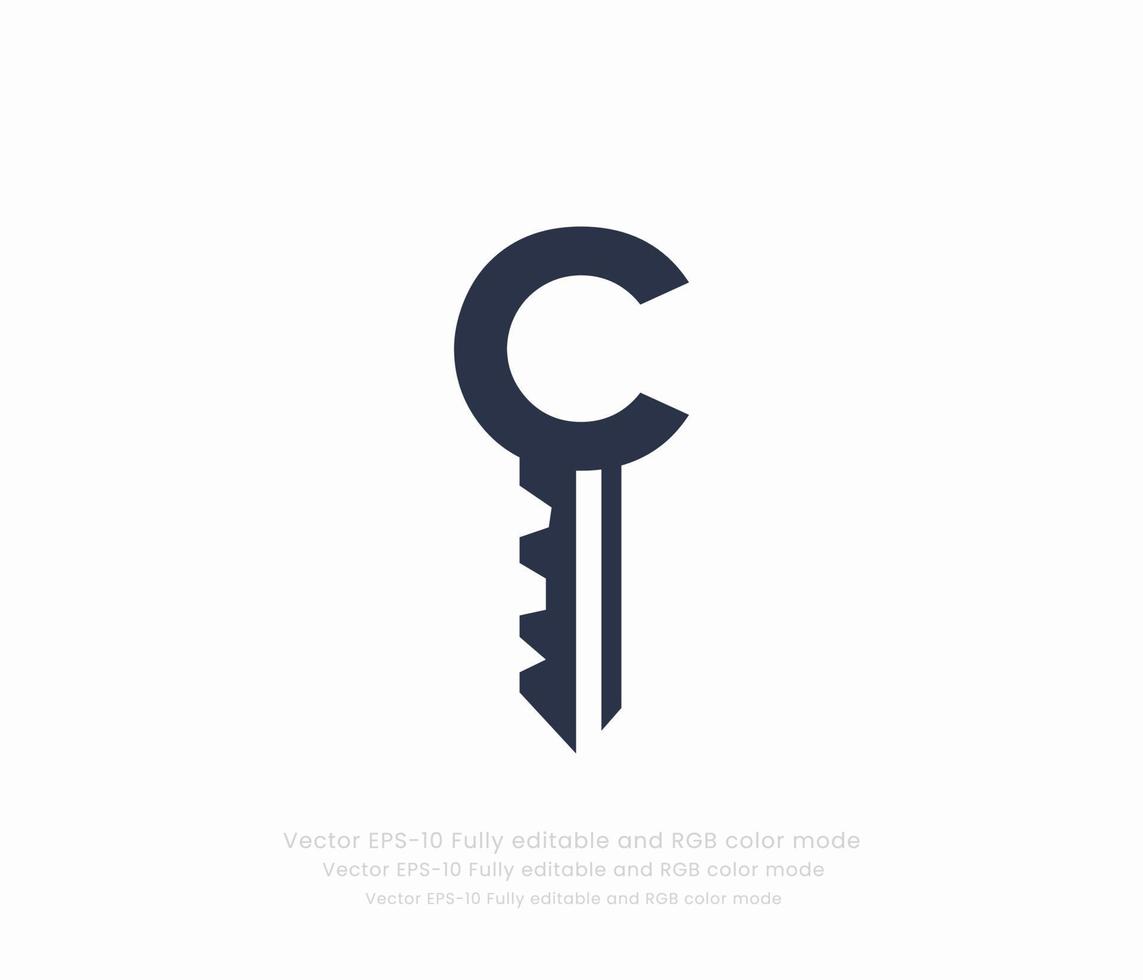 letra c logotipo da chave vetor