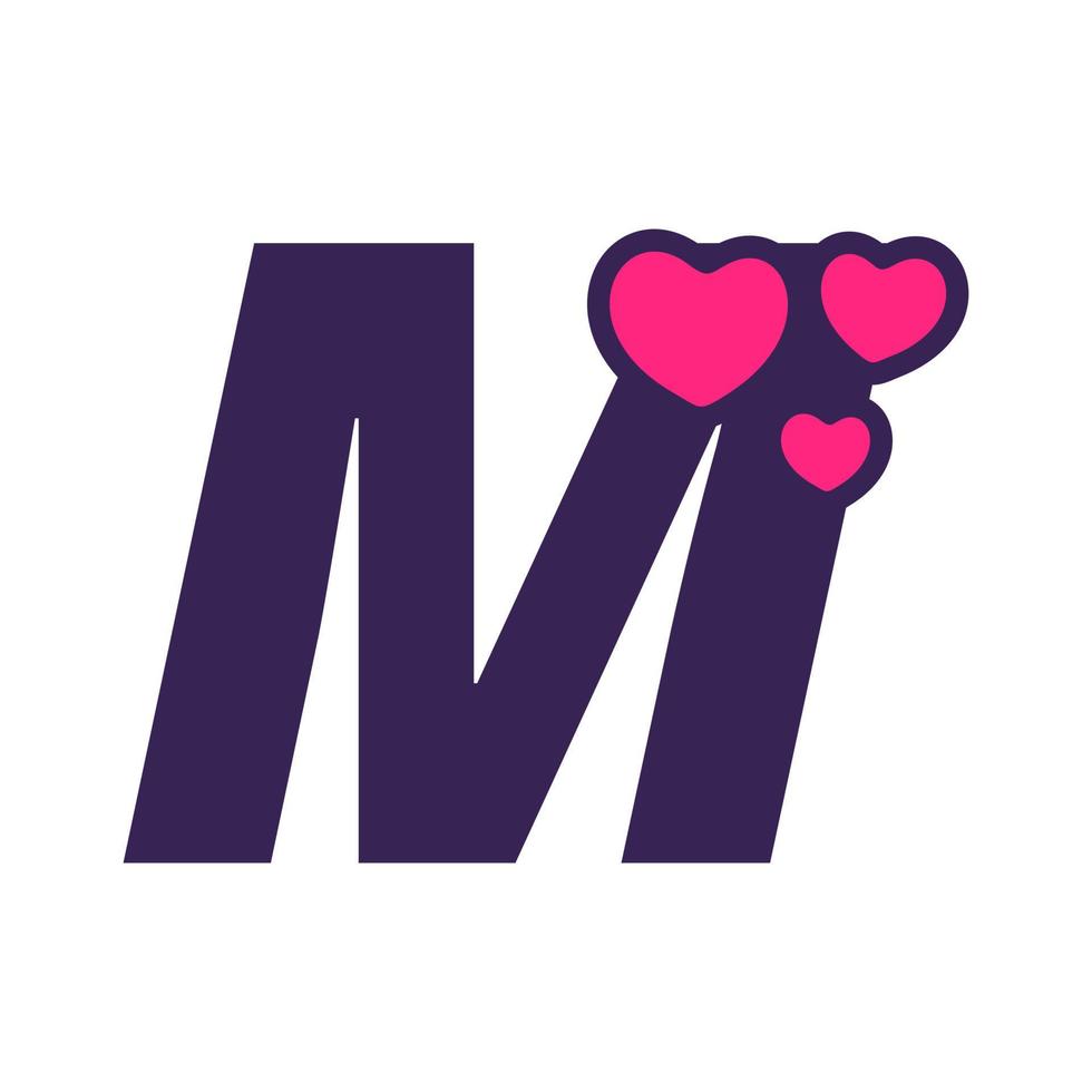 logotipo inicial do m love vetor