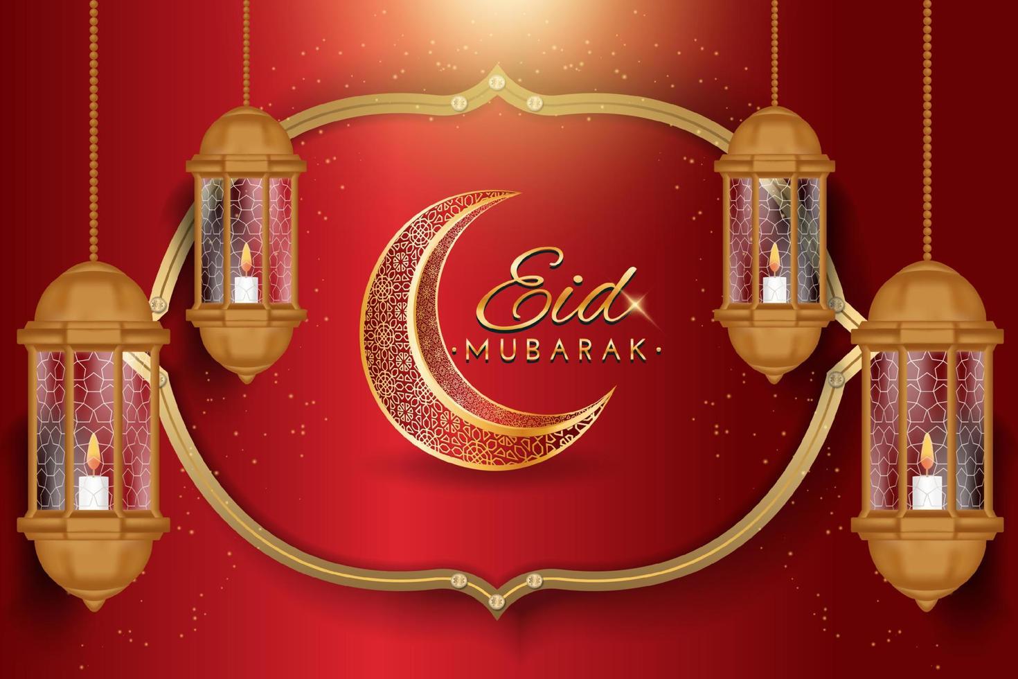 celebração islâmica eid mubarak vetor