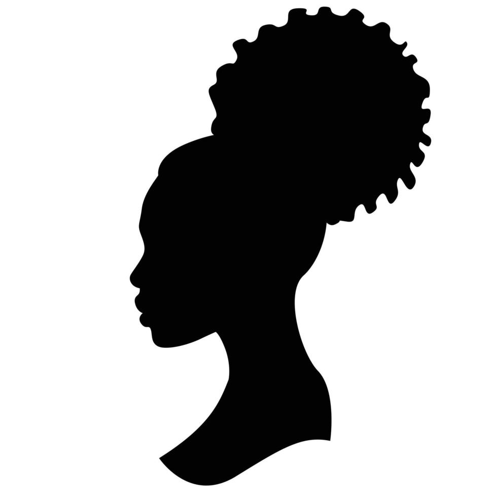 africano americano mulher com afro cabelo estilo ícone vetor ícone para beleza indústria.