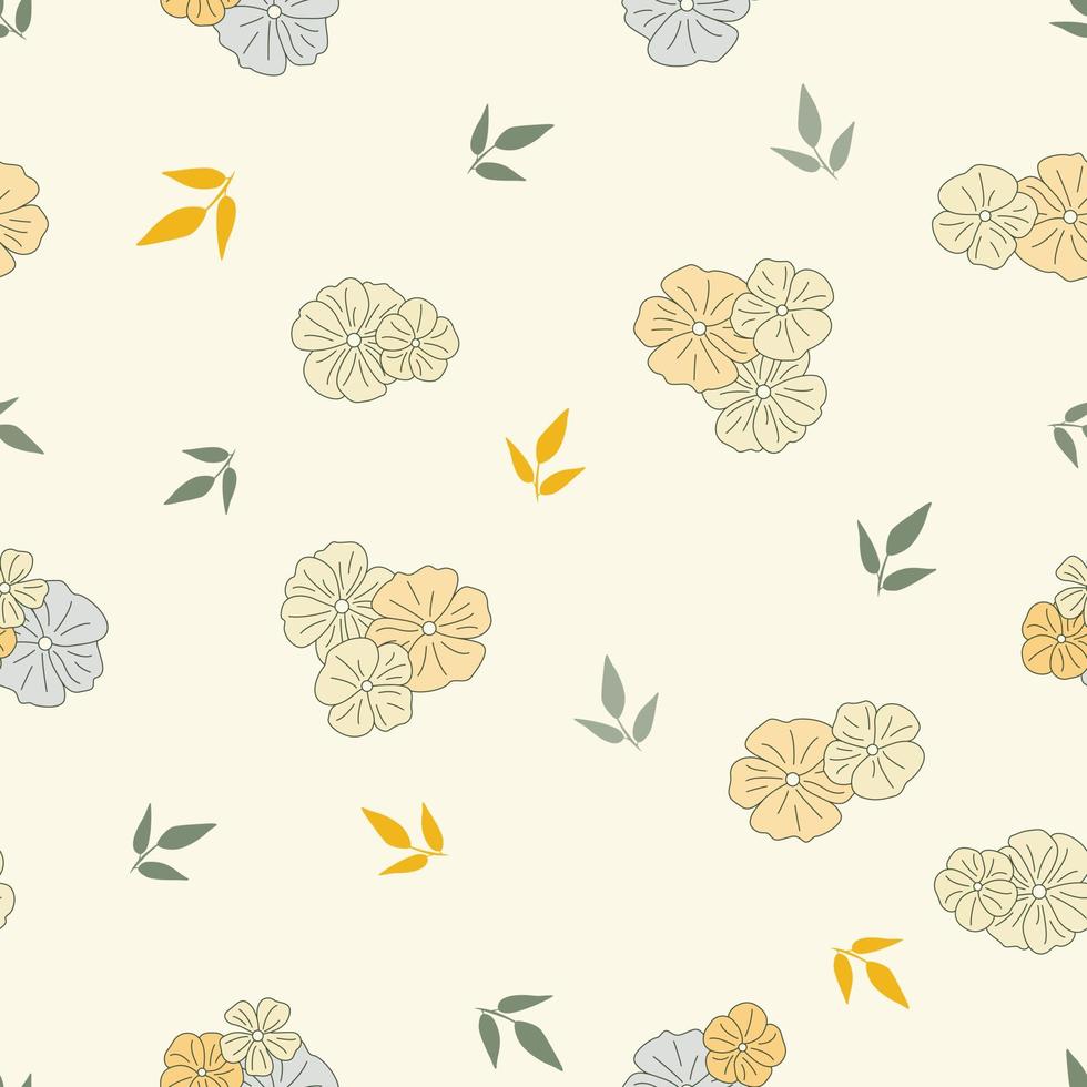 design de padrão sem emenda de flores tropicais modernas. sem costura padrão com flores e folhas da primavera. fundo desenhado à mão. padrão floral para papel de parede ou tecido. azulejo botânico. vetor