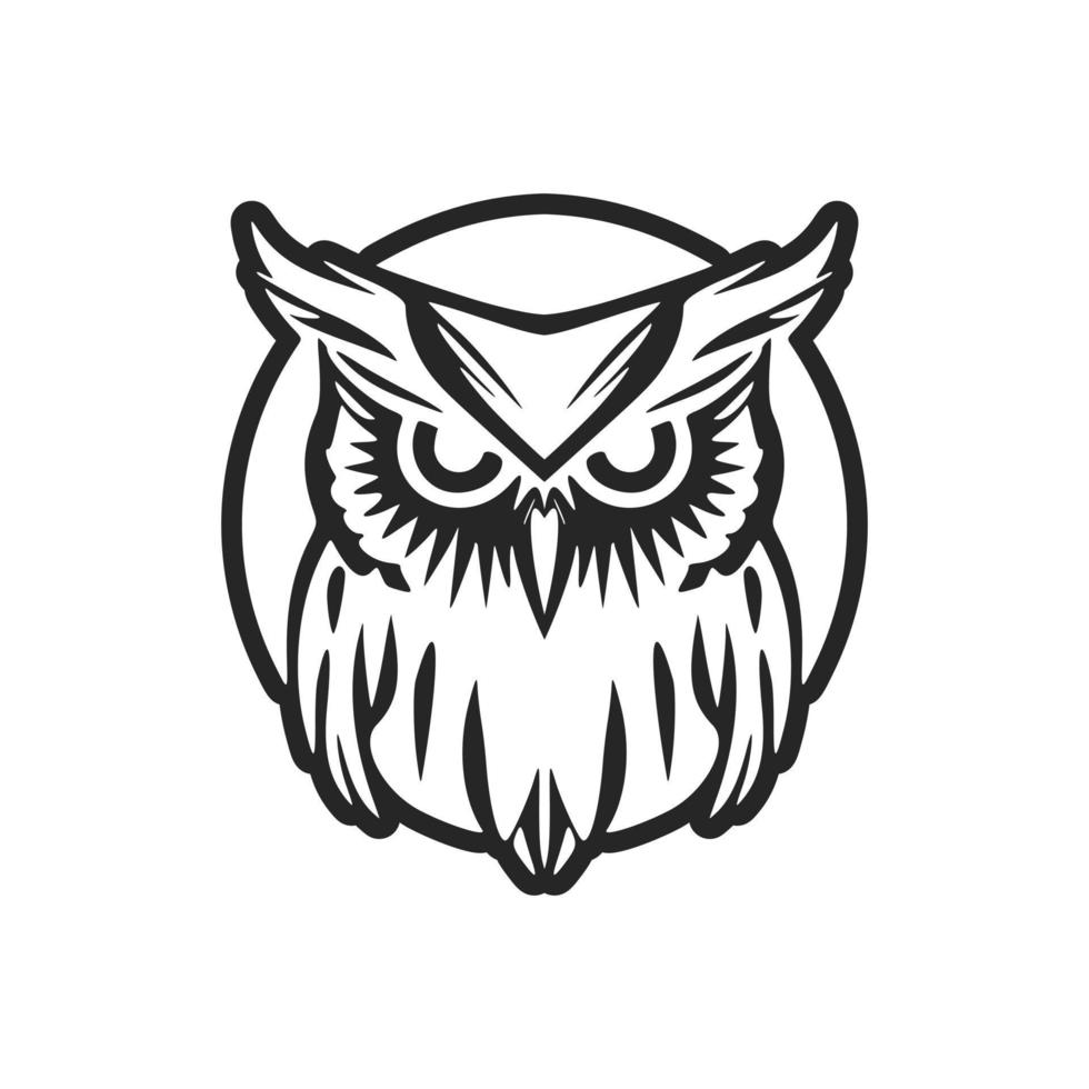 requintado simples Preto coruja logotipo. isolado. vetor