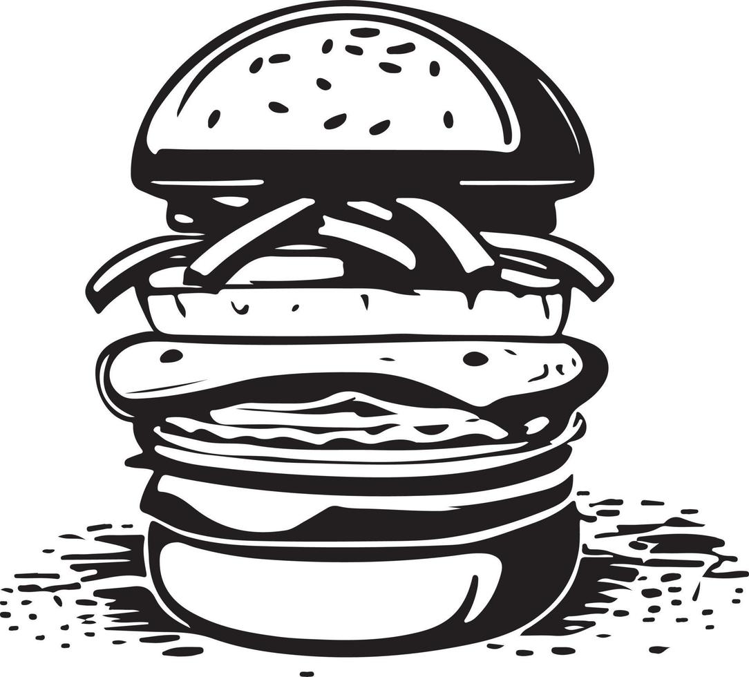 velozes Comida Hamburger ilustração para vinil corte vetor